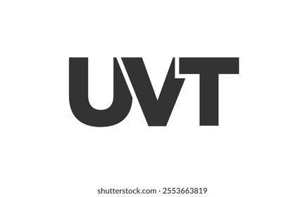 UVT logo design template with strong and modern bold text. Initial based vector logotype featuring simple and minimal typography. Trendy company identity ideal for businesses brand presence.