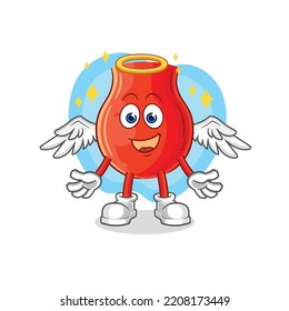 uvula angel with wings vector. cartoon character