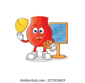 uvula Architect illustration. character vector