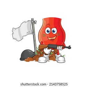 uvula army character. cartoon mascot vector