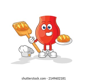 uvula baker with bread. cartoon mascot vector