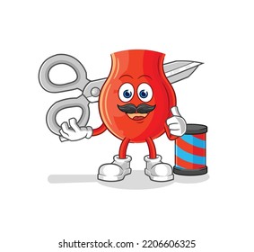 uvula barber cartoon. cartoon mascot vector