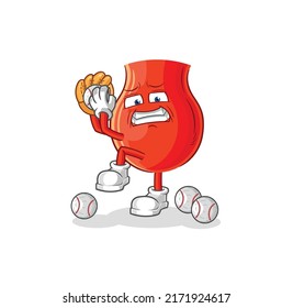 uvula baseball pitcher cartoon. cartoon mascot vector