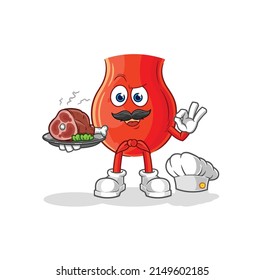 uvula chef with meat mascot. cartoon vector