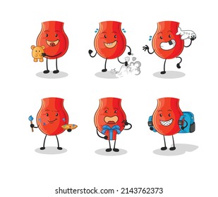 uvula children group character. cartoon mascot vector