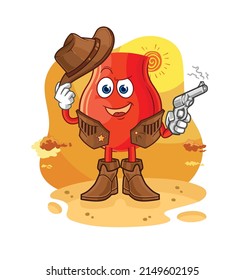 vaquero uvula con vector de carácter de arma