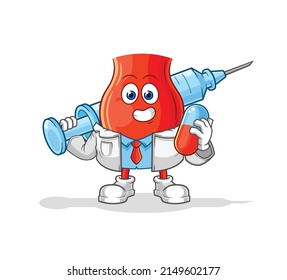 uvula doctor holding medichine and injection