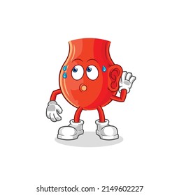 uvula eavesdropping vector. cartoon character