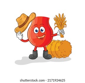 uvula farmer mascot. cartoon vector