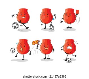 uvula football group character. cartoon mascot vector