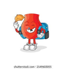 uvula goes to school vector. cartoon character