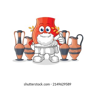 uvula with greek clothing. cartoon mascot vector