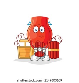 uvula con carácter dinamita. vector de mascota de dibujos animados