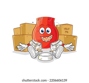 uvula homeless character. cartoon mascot vector
