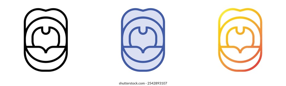 uvula icon. Linear, Blue Fill and Gradient Style Design Isolated On White Background