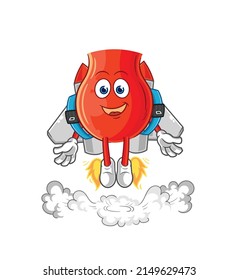 uvula with jetpack mascot. cartoon vector