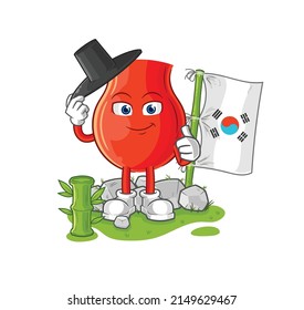 uvula korean character. cartoon mascot vector