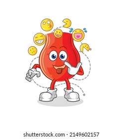 uvula laugh and mock character. cartoon mascot vector