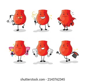 uvula magic group character. cartoon mascot vector