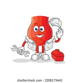 uvula mechanic cartoon. cartoon mascot vector