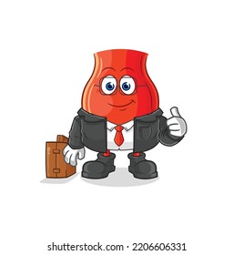 Uvula Office Worker Mascot. Cartoon Vector