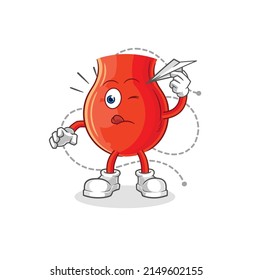 uvula con carácter de plano de papel. vector de mascota de dibujos animados