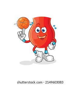 uvula playing basket ball mascot. cartoon vector