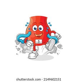 uvula runner character. cartoon mascot vector