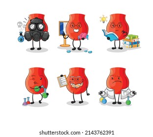 uvula scientist group character. cartoon mascot vector