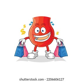 uvula shoping mascot. cartoon vector