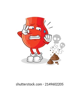 uvula with stinky waste illustration. character vector