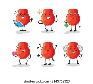 uvula thinking group character. cartoon mascot vector