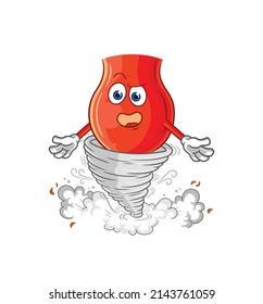 uvula in the tornado cartoon character vector