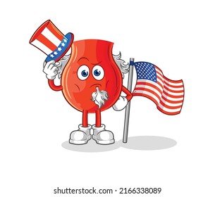 uvula uncle sam character. cartoon mascot vector