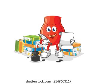 uvula writer vector. cartoon character