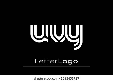 UVY Creative Diseño de Logo de Letra Moderna Única. Diseño elegante del logotipo del monograma con los Elementos decorativos y la tipografía