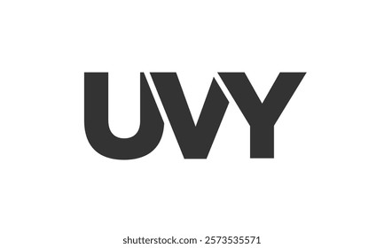 UVY logo design template with strong and modern bold text. Initial based vector logotype featuring simple and minimal typography. Trendy company identity ideal for businesses brand presence.