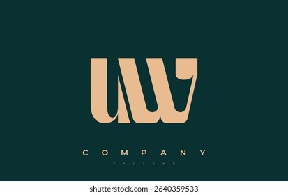 UW Abstract Geometric Logo Design. Modern and elegant logo design with simplistic typography elements, showcasing branding excellence.