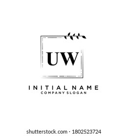UW Beauty vector initial logo, handwriting logo of initial signature, wedding, fashion, jewerly, boutique, floral and botanical with creative template for any company or business.