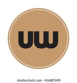 uw brown letters ,abstract background logo, design identity in circle, alphabet letter