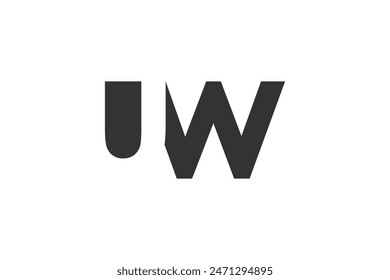 UW creative geometric initial based modern and minimal logo. Letter u w trendy fonts. Universal professional elegant techno vector design.