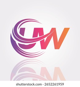 UW Creative Gradient Swirl Monogram Logo – Modern Abstract Letter mark Design for Professional Branding and Digital Identity