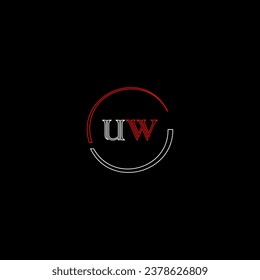 UW creative modern letters logo design template