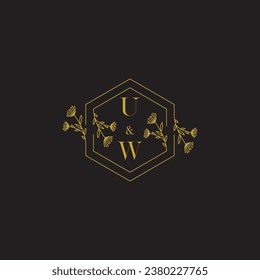 UW elegant wedding initial logo in high quality professional design that will print well across any print media