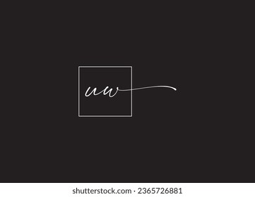 UW  initial handwriting logo design and monogram logo