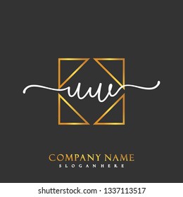 UW Initial Handwriting logo template vector