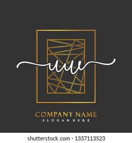UW Initial Handwriting logo template vector