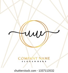 UW Initial Handwriting logo template vector