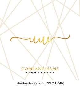 UW Initial Handwriting logo template vector