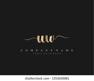 UW initial handwriting logo template vector